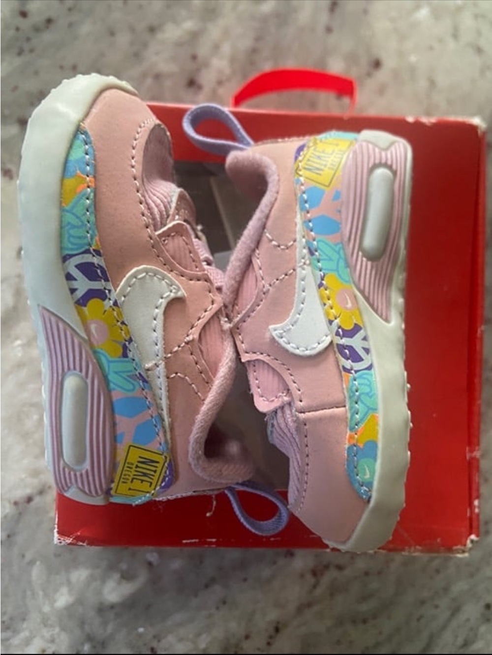 Nike Baby Pink 3C Sneakers with White Swoosh